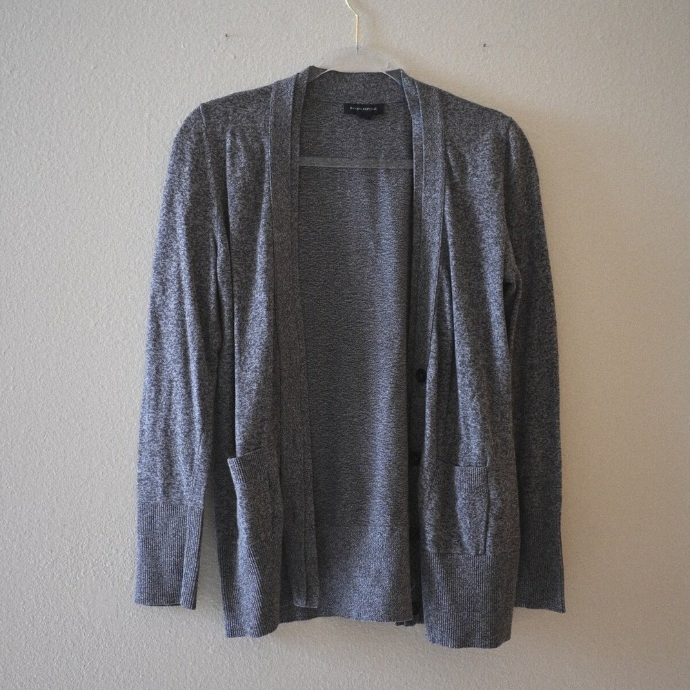 Banana Republic Heather Gray Open Front Cardigan Sweater Angora Blend Small